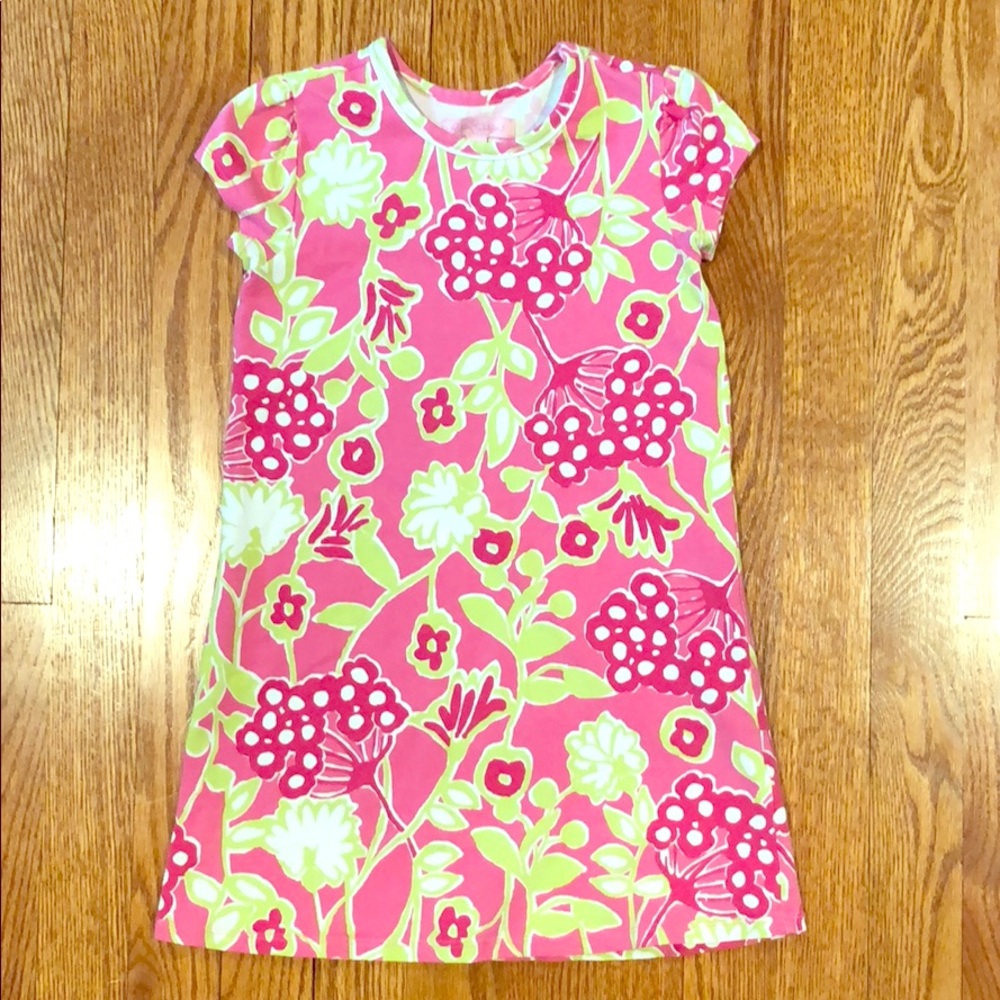 Lilly Pulitzer girls 4/5 dress pink/green floral